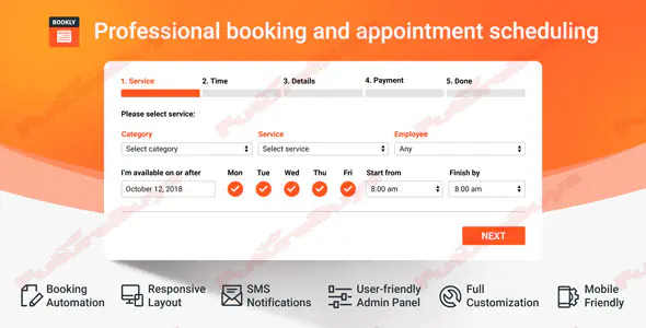 Bookly PRO – Appointment Booking and Scheduling Software System